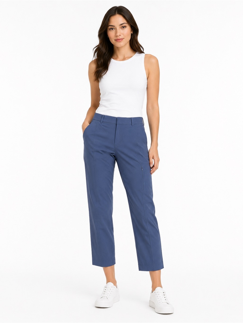 Kirkland Signature Cropped Straight Travel Pants in Navy Blue
